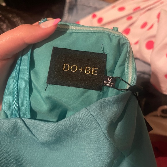 Do + Be Strapless Turquoise Dress - Picture 2 of 4